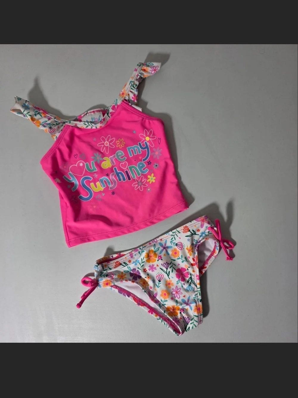 Hot Pink Floral Two-Piece Bikini Set